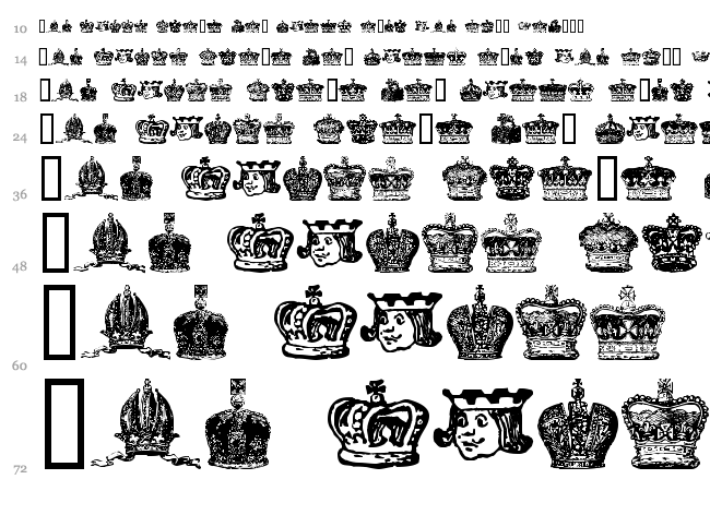 Crowns and Coronets font waterfall