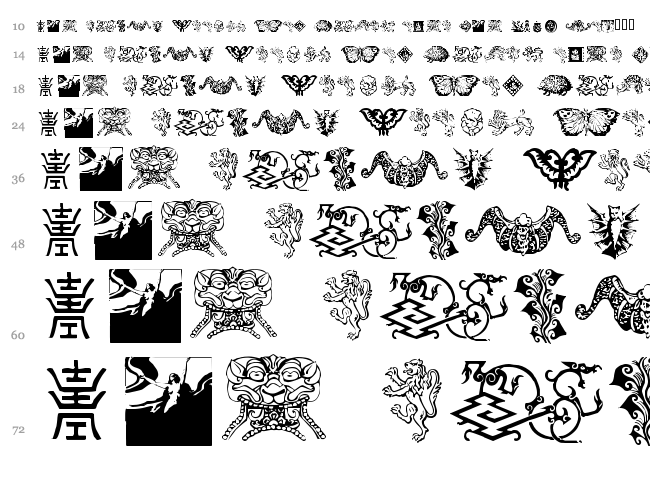 Cultural Icons font waterfall