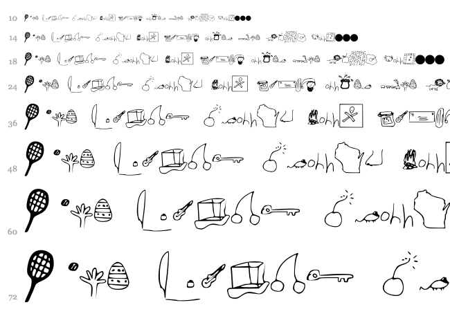 Daniel's Dingbat Font font waterfall