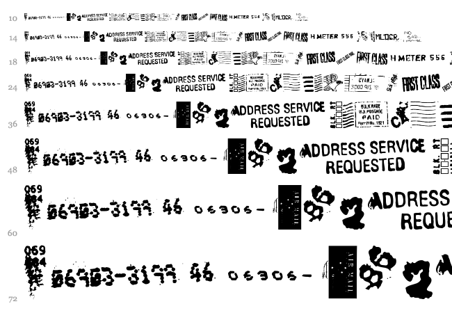 Dead Letter Office font waterfall