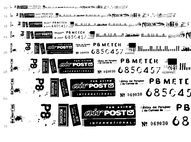 Dead Letter Office font waterfall
