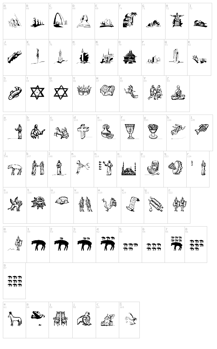 DenkMal font map