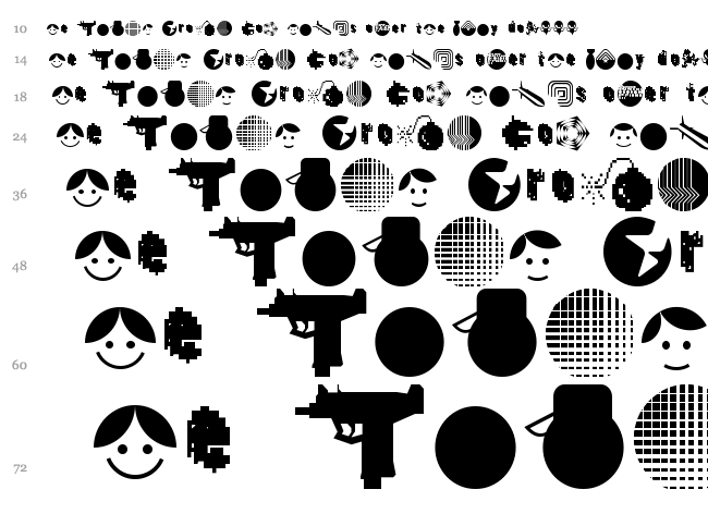 Destroy Dingbats font waterfall