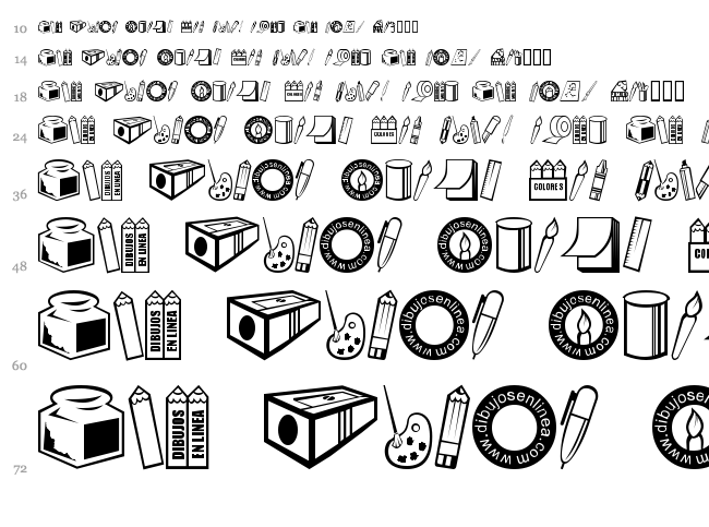Dibujos en Linea font waterfall