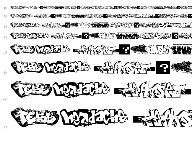Ding Grafs font waterfall