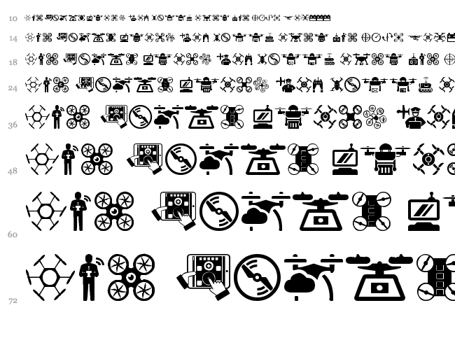 Drone font waterfall