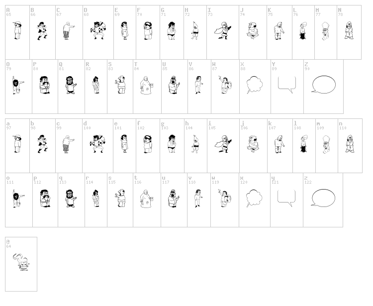Dumbass Town font map