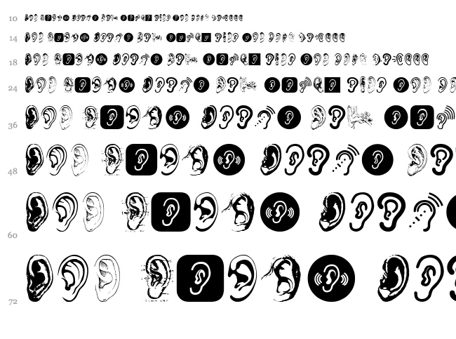 Ear font waterfall