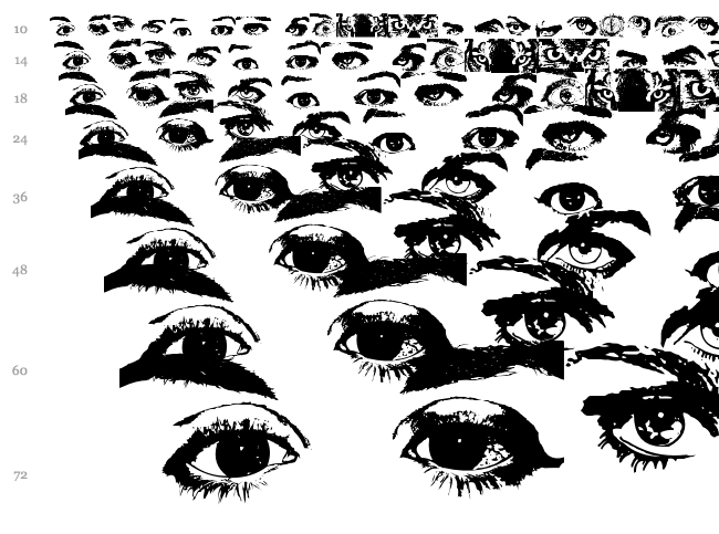 Eye Spy font waterfall