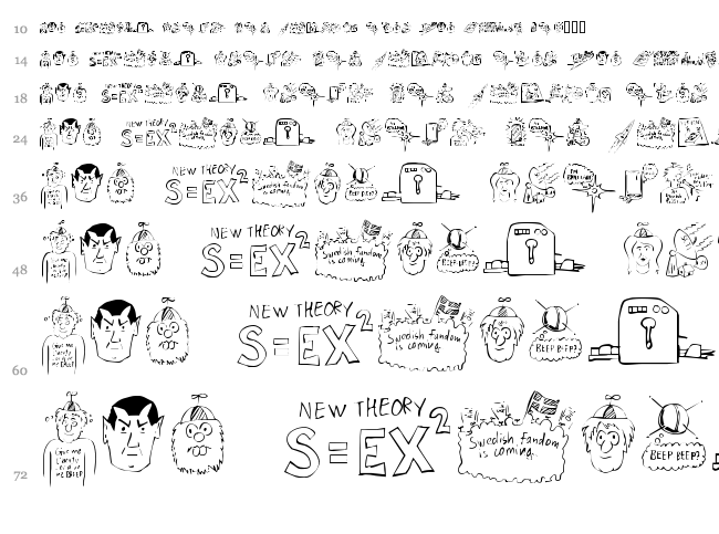 Fandom Dingbats font waterfall