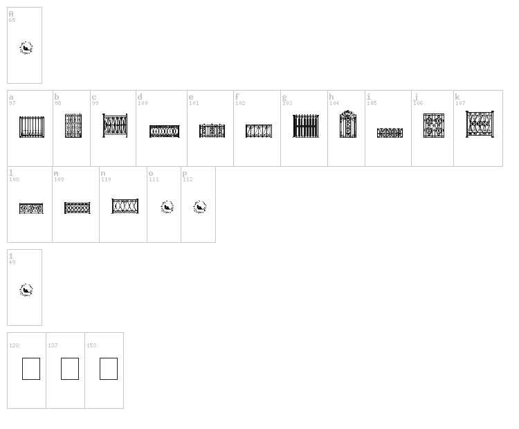 Fenced In LT font map