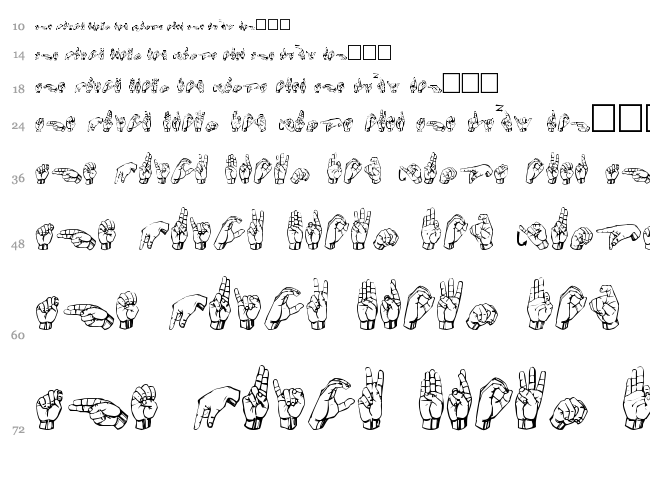 Gallaudet font waterfall