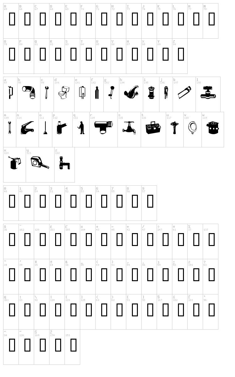 Gasfiterbarrera font map