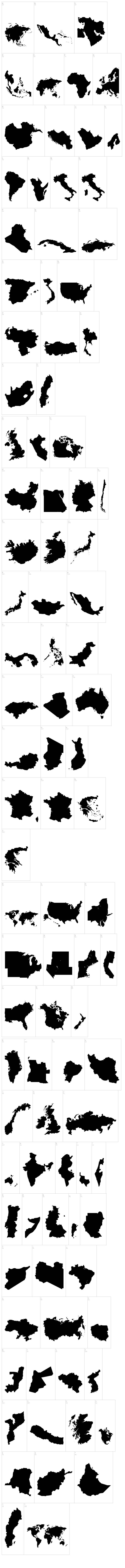 GeoBats font map