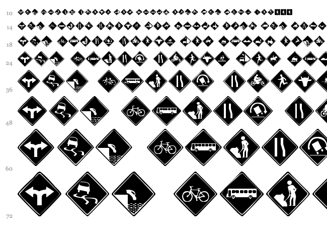 GG SignDings font waterfall