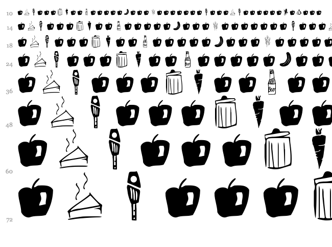 GM Doodles Food font waterfall
