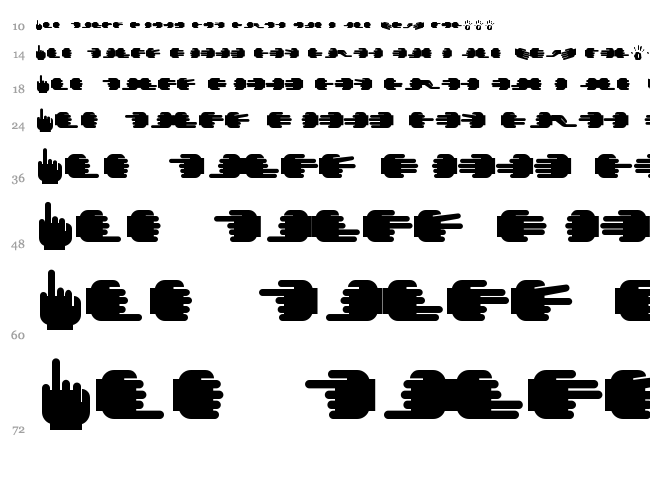 Handyfont font waterfall