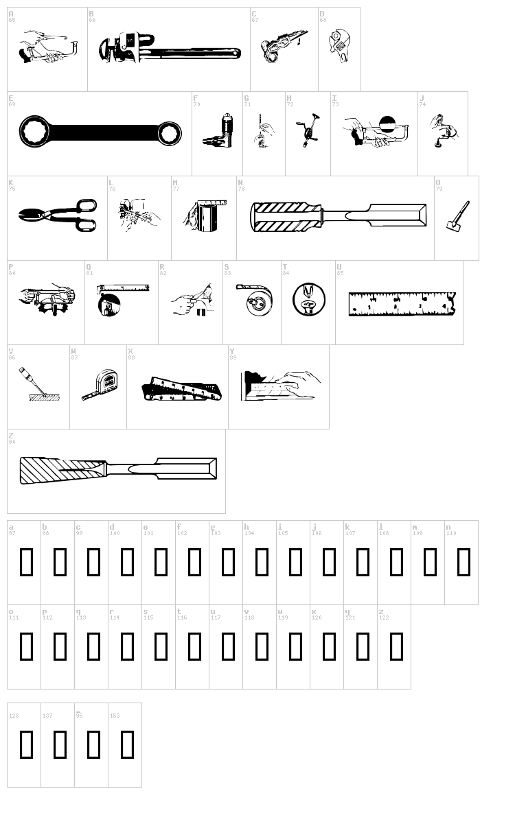 Handyman's Special font map