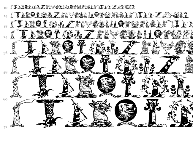 Helmbusch Crest Symbols font waterfall