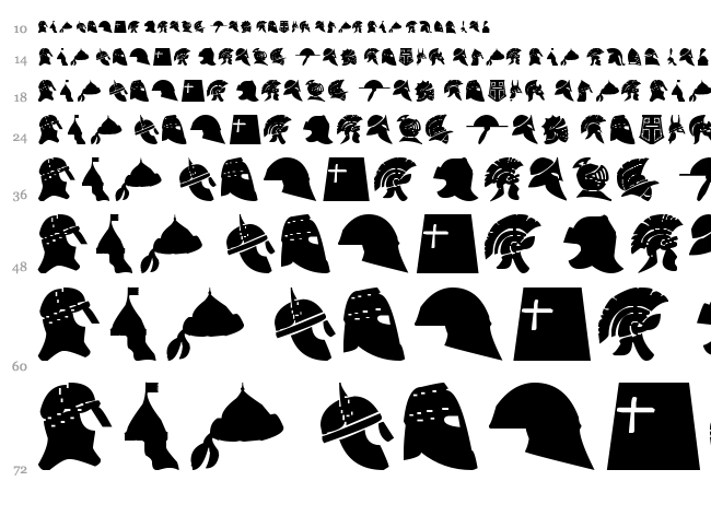 Helmets font waterfall