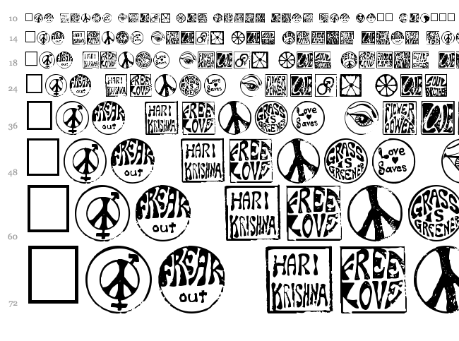 Hippy Stamps font waterfall