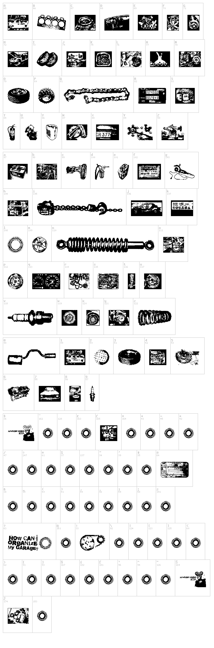 How Can I Organize My Garage? font map