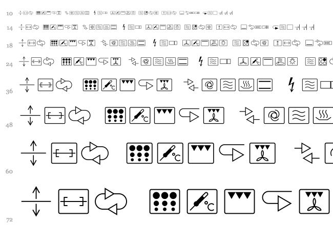 IEC5000 font waterfall