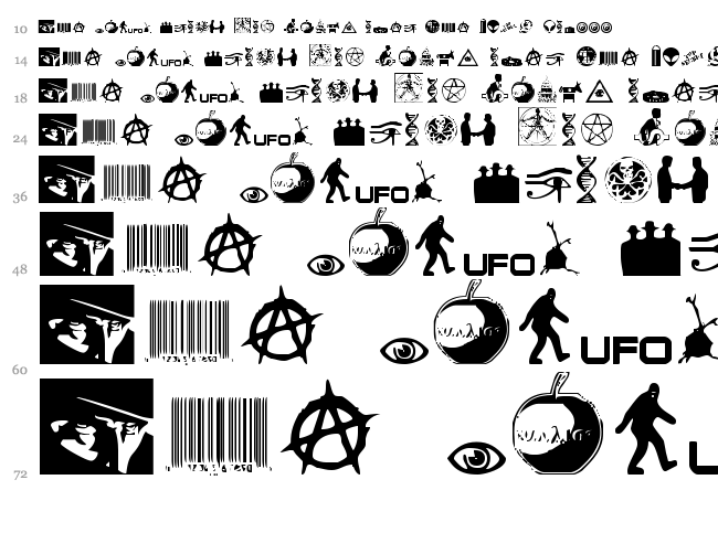 Illuminati font waterfall