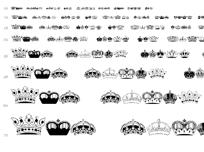 Intellecta Crowns font waterfall