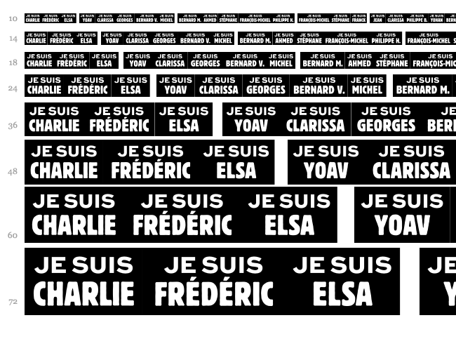Je Suis Charlie font waterfall