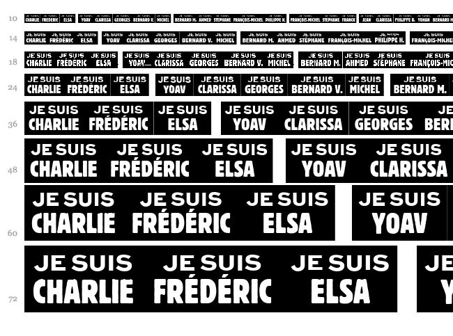 Je Suis Charlie font waterfall
