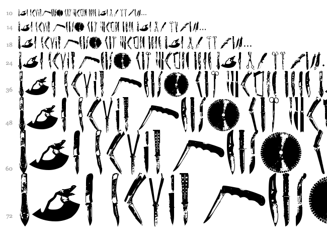 Knives font waterfall