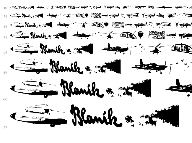 Letsikovy Flashtrace font waterfall