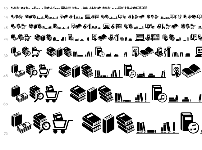 Library font waterfall