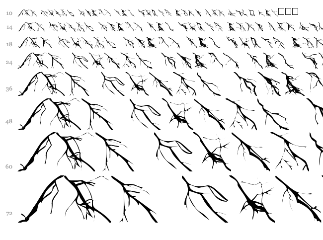 Lightning Bolts font waterfall