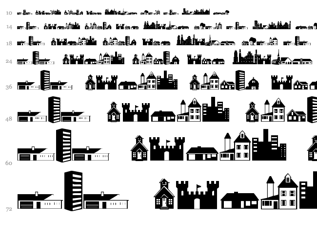 Little City 2000 font waterfall