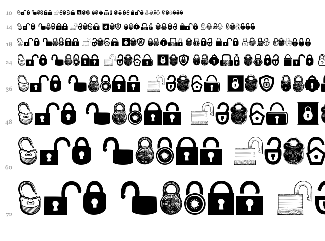 Lock font waterfall