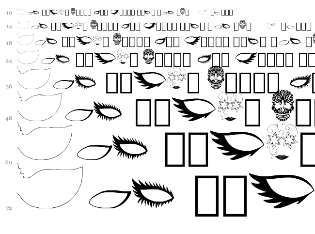 Maskby EBO font waterfall