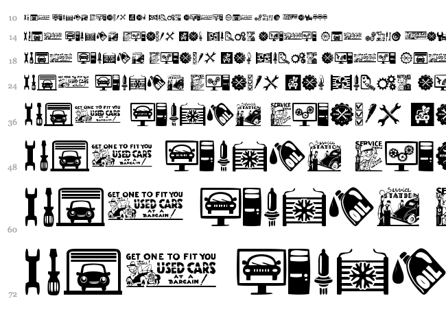 Mechanic font waterfall