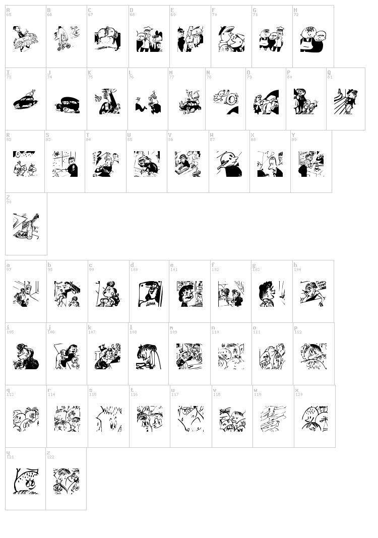Menschenskinder font map