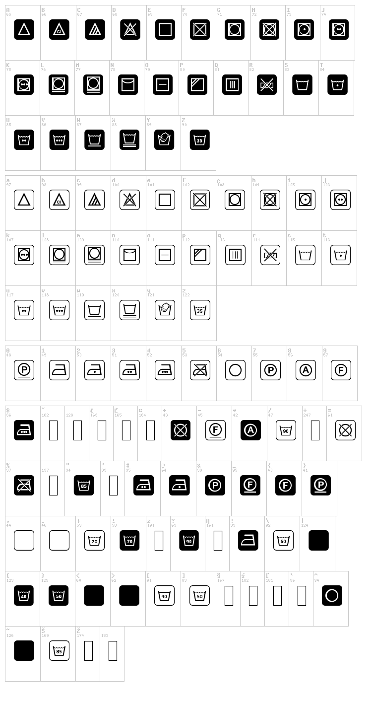 Notice 3 Std font map
