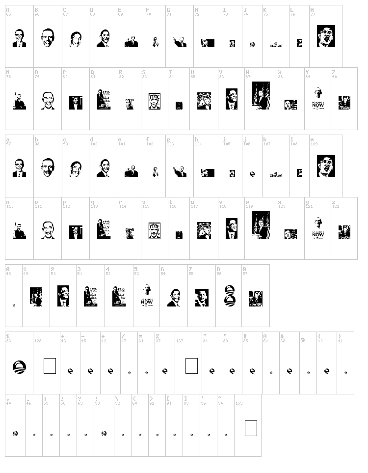 Obama font map