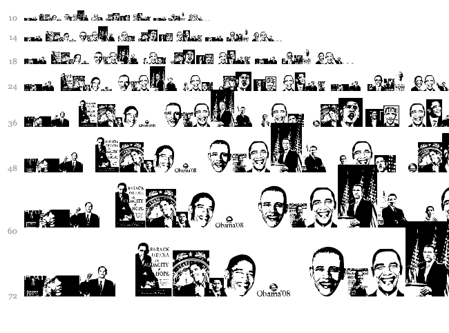 Obama font waterfall