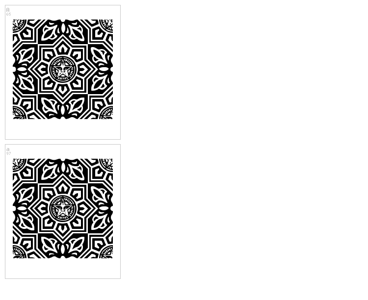 Obey Series 2 font map