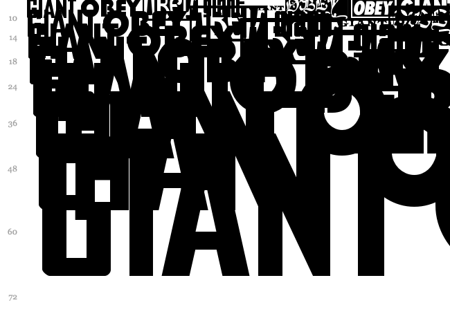 Obey Series 2 font waterfall