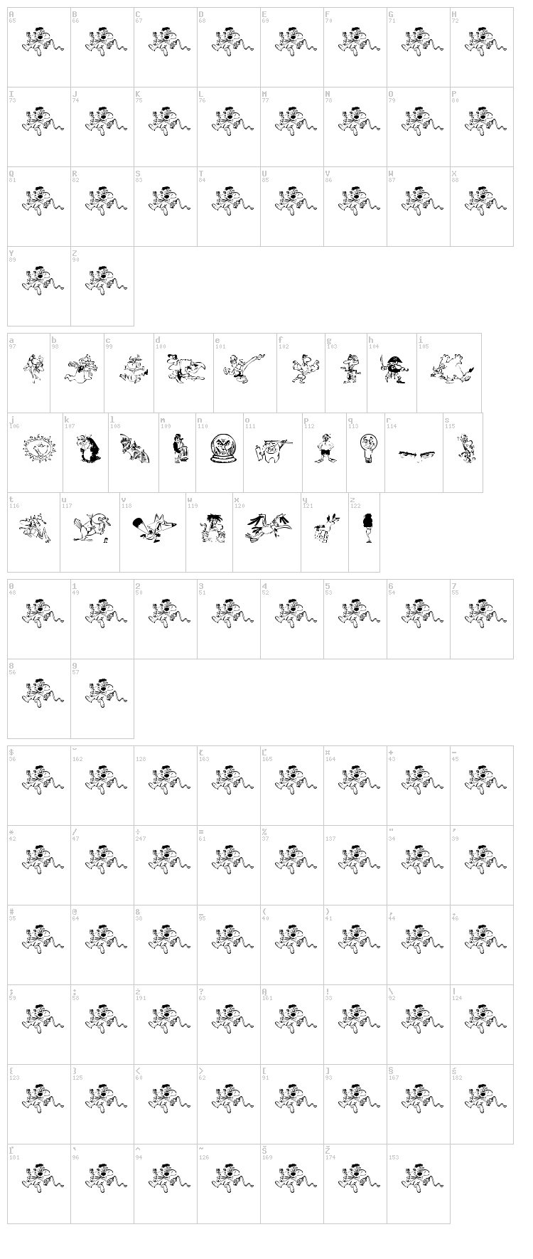 Ohno font map