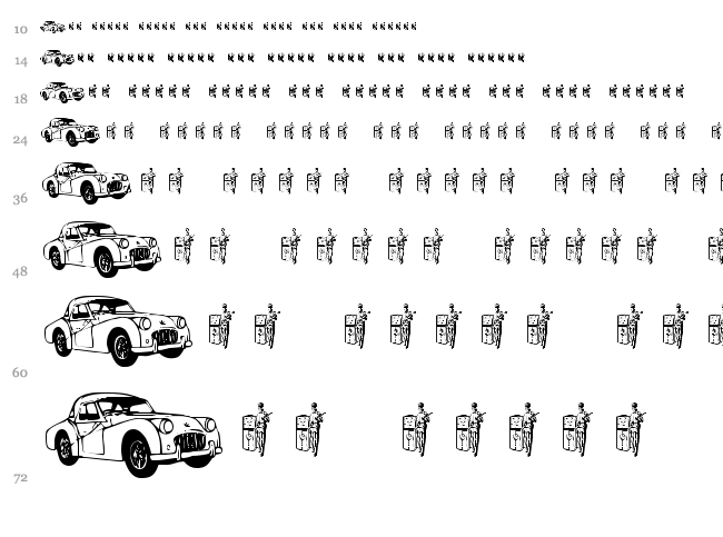 Old Car font waterfall