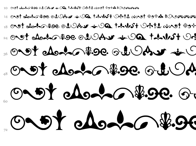 Ornaments font waterfall