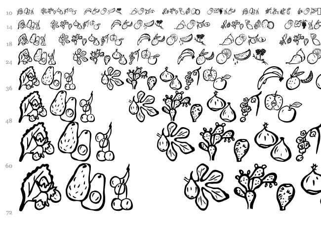 Paradises Fruits font waterfall