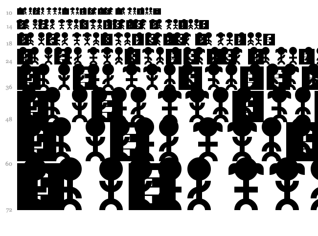 Picto Peeps font waterfall